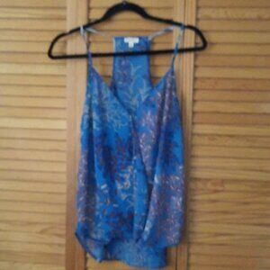 Lily White Spaghetti Straps HiLo Sheer Faux Wrap Racerback Camisole Top Size XL